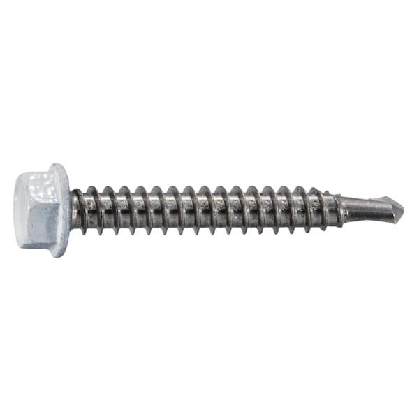Midwest Fastener Self-Drilling Screw, #12 x 1-1/2 in, Painted Stainless Steel Flange Hex Head External Hex Drive 39592 - main